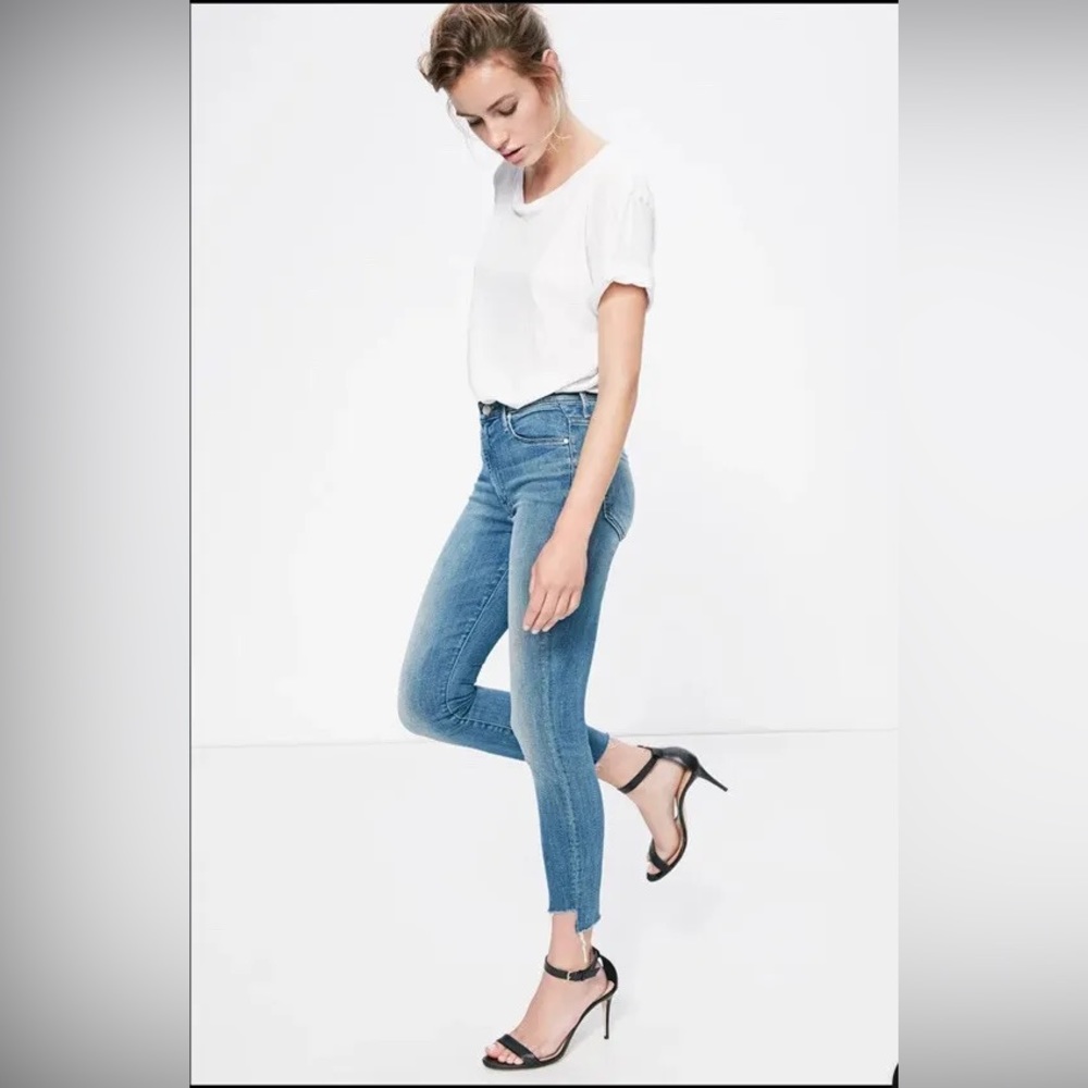 Mother Jeans Stunner Zip Ankle Step Fray Good Girls Do Wash Blue Size 29 - Picture 5 of 14